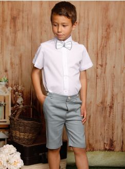 Tenue été cérémonie garçon lin vert sauge collection Noam