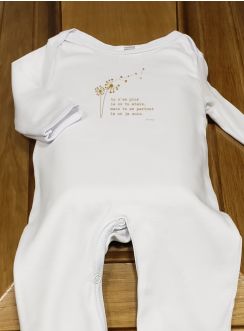 Pyjama deuil bébé avec inscription Victor Hugo