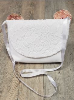 sac pochette enfant communion blanche