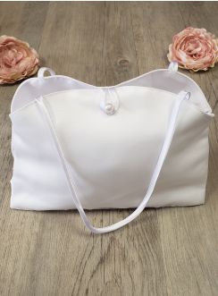 Sac de mariage tissu satiné blanc ou Ivoire