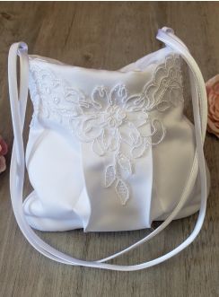 Sac pochette cérémonie mariage satin et dentelle