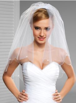 mariage voile blanc strass