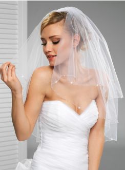 voile pour mariée bord perles blanc