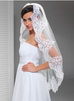Voile dentelle blanc