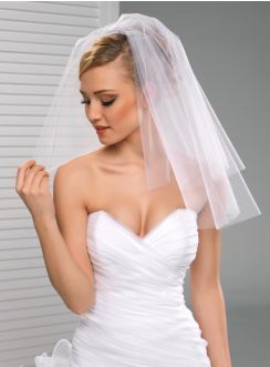 voile de mariée court pas cher blanc