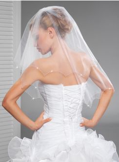 voile de mariée original bord pointe blanc