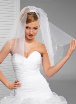 Voile mariée blanc perles et gouttes - Boutique Mariage