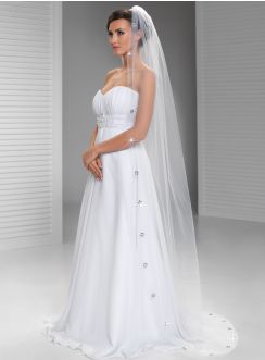 voile strass mariée long pas cher blanc