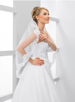 Voile de mariée dentelle ancienne blanc