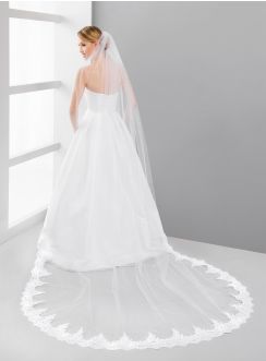Voile de mariée long avec dentelle