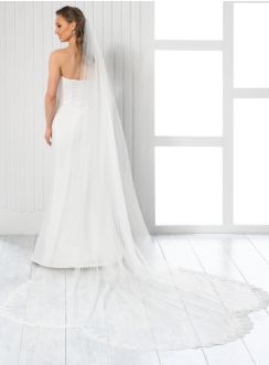Voile de mariage avec dentelle – Élégance classique et chic