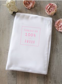 Couverture de naissance "Fabrication 100% avec amour"