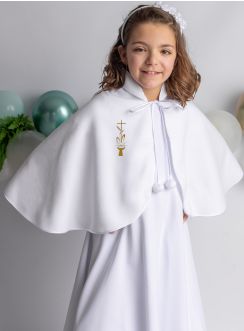 Cape blanche de communion  Croix