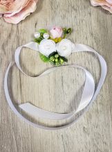 Bracelet Fleuri Blanc Et Rose Pour Enfant Ou Femme - Mariage, Cérémonie, Fête