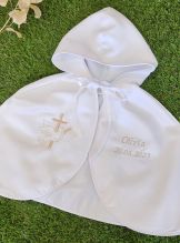 Cape Matelassée Ancienne Pour Poupée Ou Bébé - Blanc - Parfait état - Vintage Français