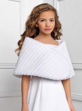BEAUTELICATE Cape Fourrure Ivoire Pour Enfant – Manteau Long à Capuche Pour Mariage, Fête, Hiver