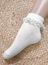 Chaussettes De Cérémonie Pour Bébé Fille - Blanc, Tailles 23 à 36 (9-12 Mois) - Neuf Avec étiquettes