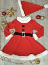 Robe De Noël Fille Avec Chapeau De Père Noël - Taille 2 à 12 Ans - Polyester/Nylon/Tulle - Pour Fêtes, Halloween, Anniversaire