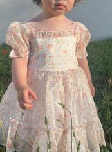 Robe Bébé Fille à Volants Manches Longues - Tricot Dentelle Fleurie, Bandeau Inclus - Automne/hiver - 2