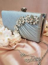 Sac De Soiree Unique De Fermoir En Argent De Diamant Cristal, Pochette