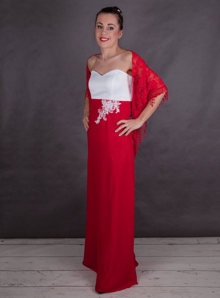 Boléro dentelle rouge pour femme