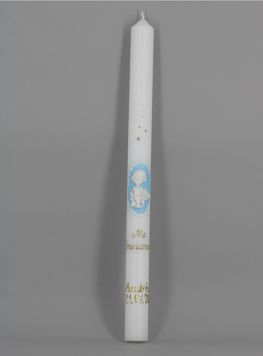 bougie de communiant avec personnalisation pour cadeau de communion