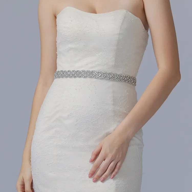 Ceinture à Paillettes Argentée Pour Femme - 119 Cm Réglable, Strass Brillants - Pour Robes De Soirée, Mariages, Fêtes