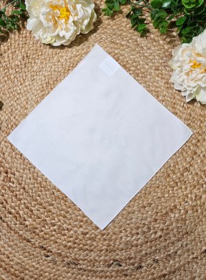 Mouchoir en tissu blanc coton fabriqué en Europe
