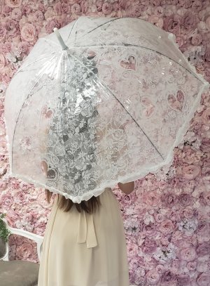 parapluie mariage dentelle blanc
