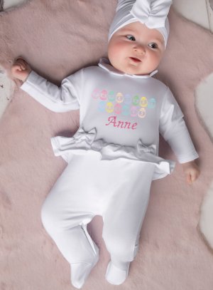 Pyjama de Pâques blanc pour bébé fille