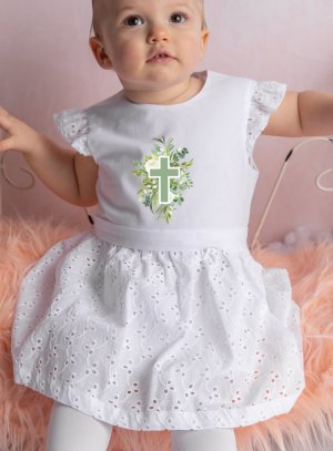 Robe blanche petite fille pour baptême chrétien