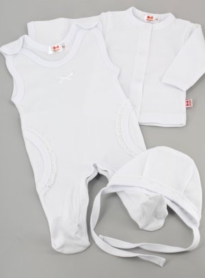set pyjama de baptême pour bébé fille layette blanche