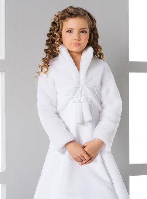 veste fausse fourrure enfant blanche pour fille